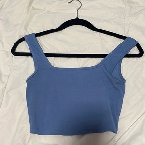 blue cropped tank top